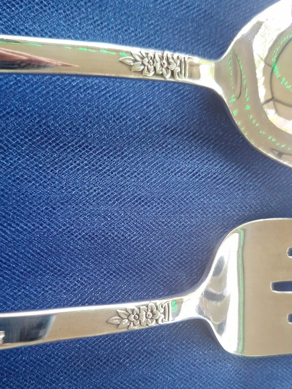William Rogers Silver-Plate Serving Spoon and Fork Vintage